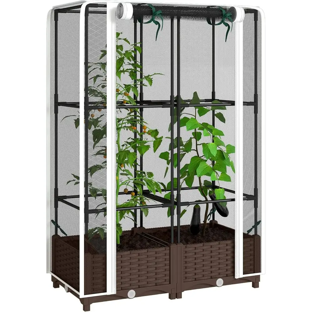 Self Watering Planter - Bac de jardin surélevé avec treillis,