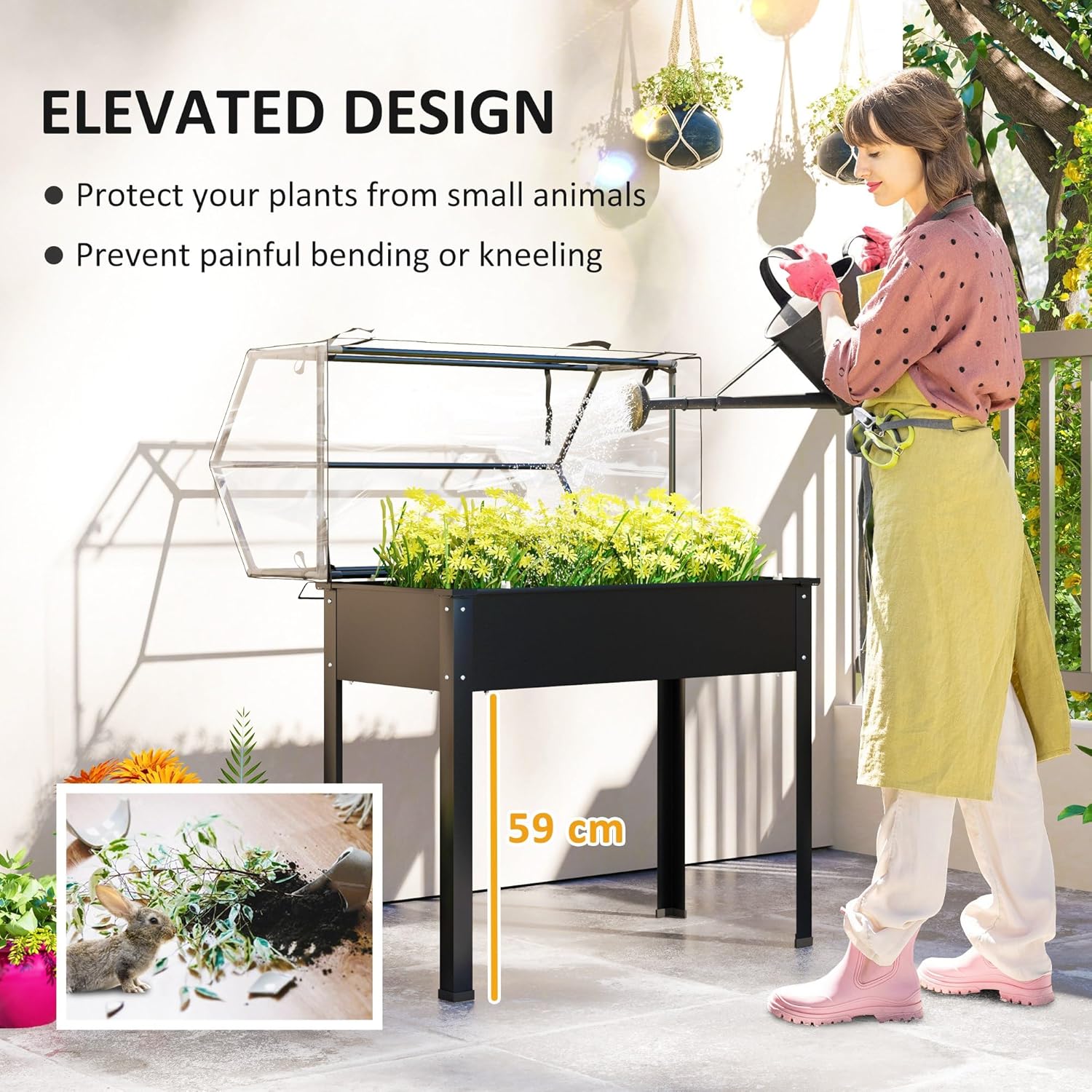 Jardinière surélevée noire pou - Raised Garden Bed avis et prix