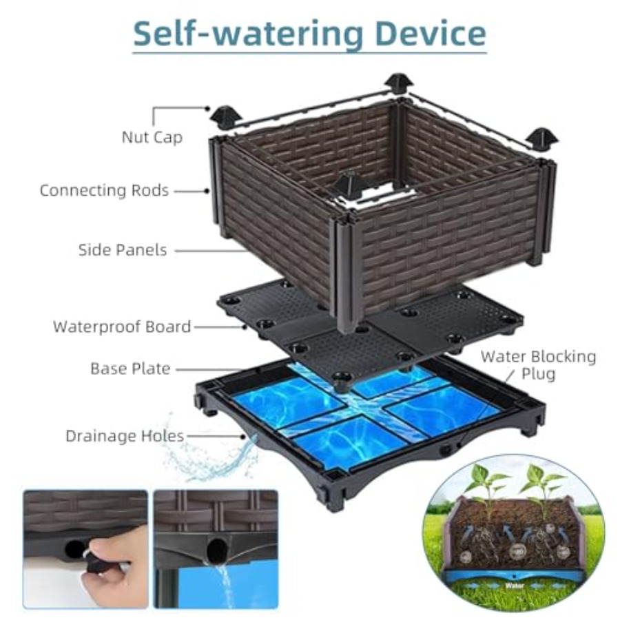 Bac de plantation surélevé à a - Self Watering Planter avis et prix