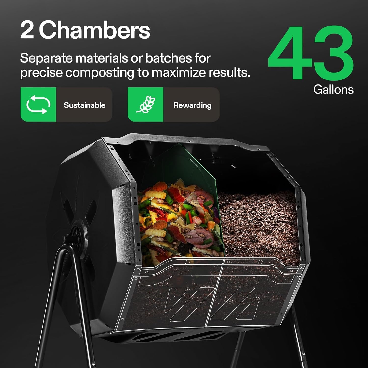 Composteur rotatif extérieur V - Compost Bin avis et prix
