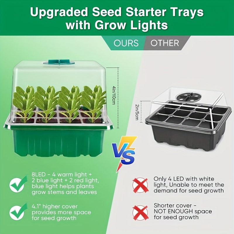 LED élèvent la lumière plante  - Seed Starter Tray avis et prix